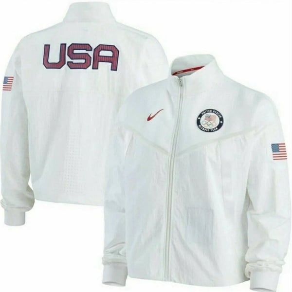 Nike Team USA Olympic Windrunner Men's Medal Stand Jacket (Small, White)