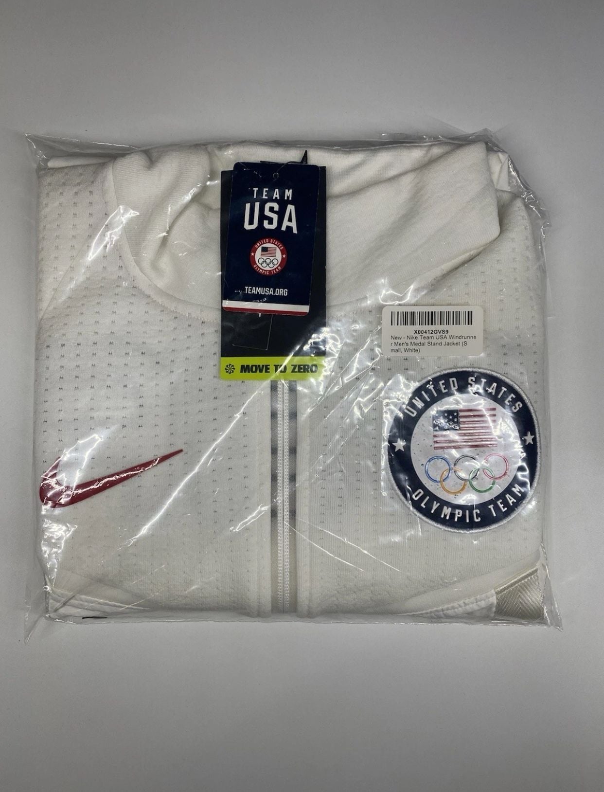 Nike Team USA Olympic Windrunner Men's Medal Stand Jacket (Small, White) 8