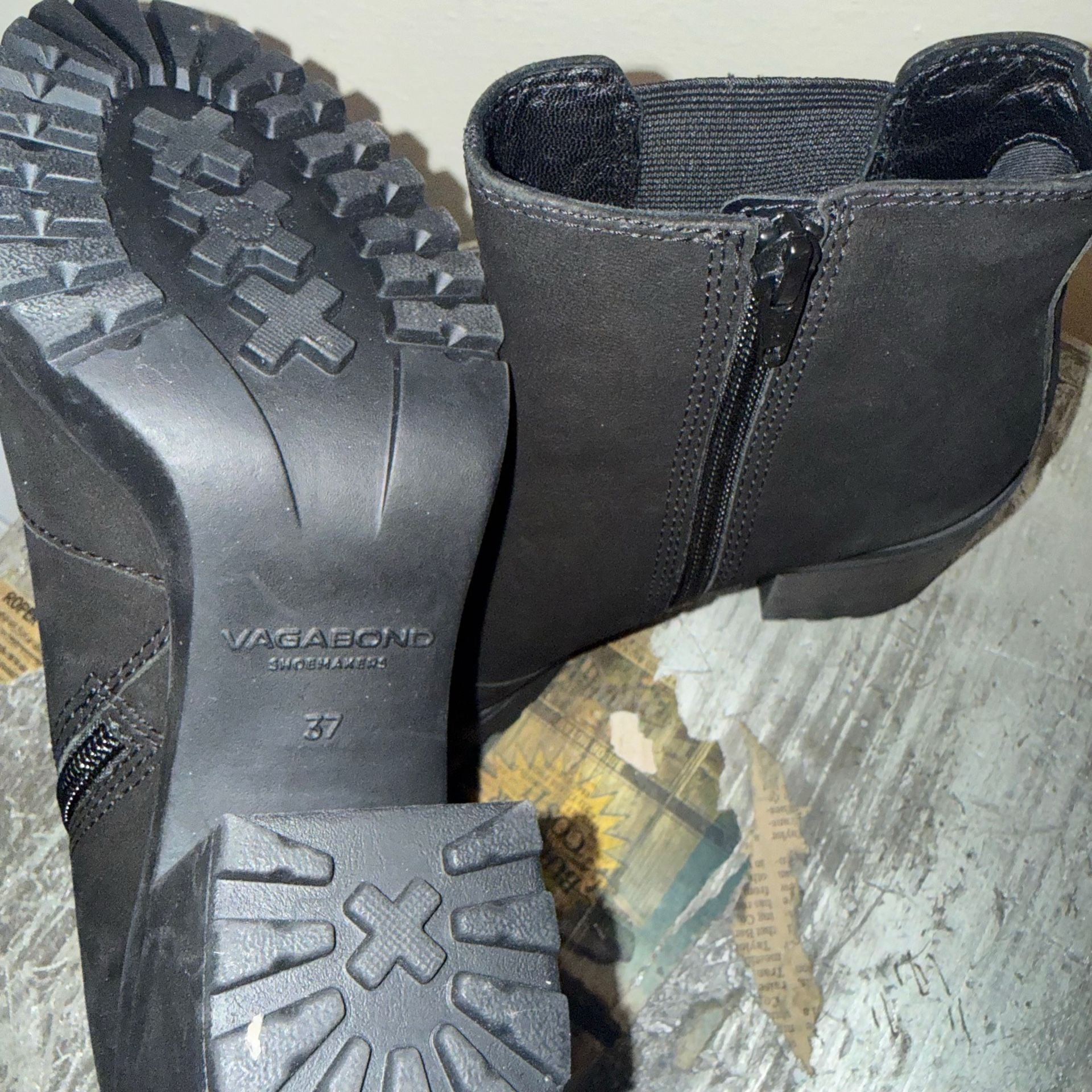 Vagabond Shoemakers Grace Black Platform Ankle Boots Size 37 6