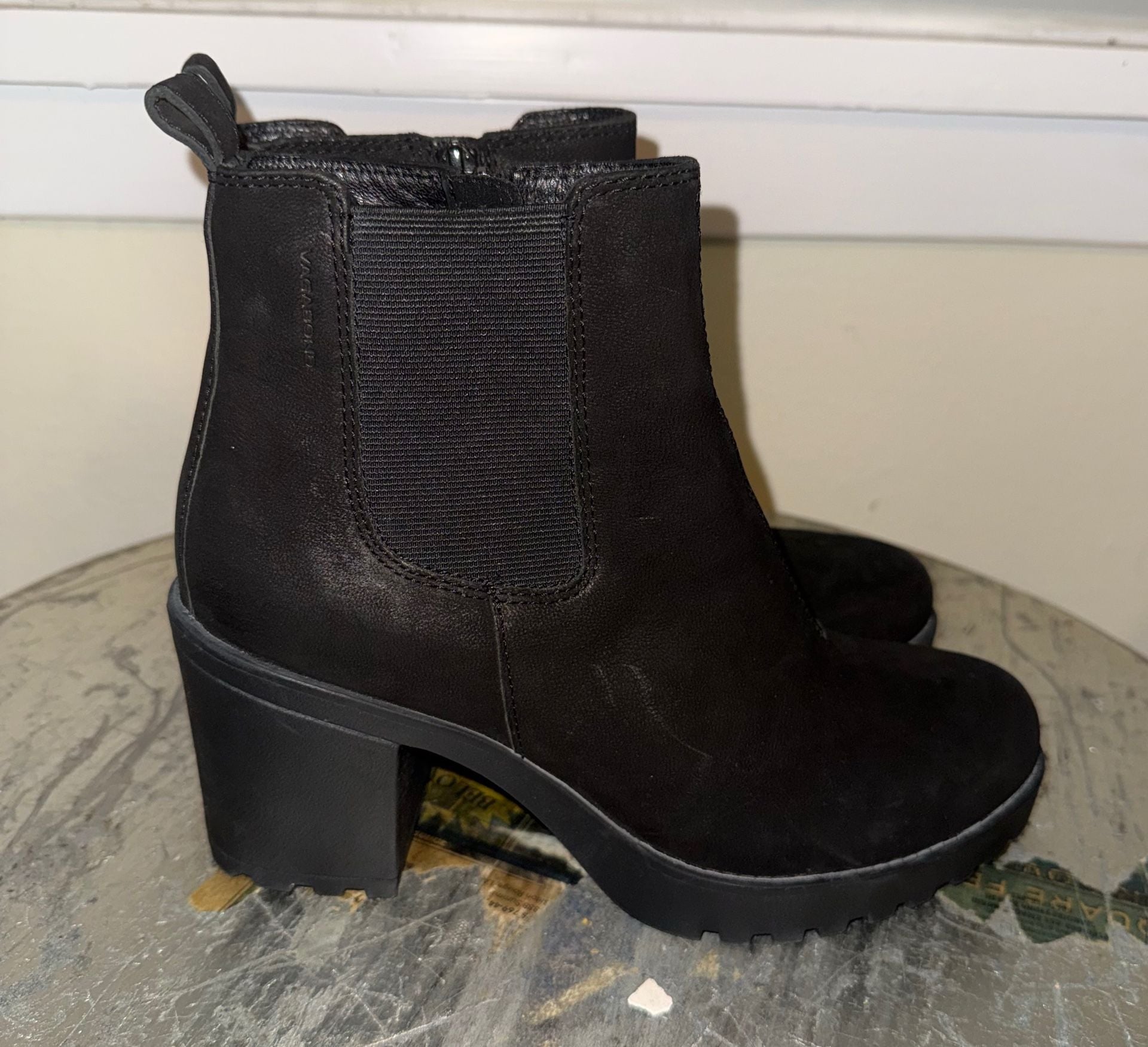 Vagabond Shoemakers Grace Black Platform Ankle Boots Size 37 8