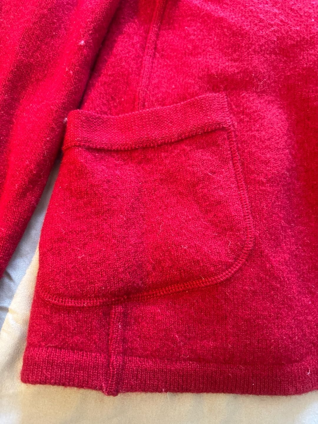 Kate Hill Red 100% Merino Wool Button Front Cardigan Jacket Size S 8