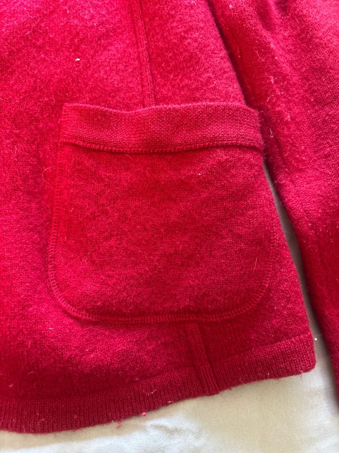 Kate Hill Red 100% Merino Wool Button Front Cardigan Jacket Size S 9