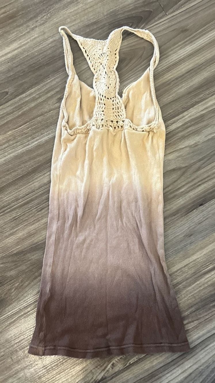 rue21 Ombre Ribbed Crochet Racerback Tank Top Size Medium 3