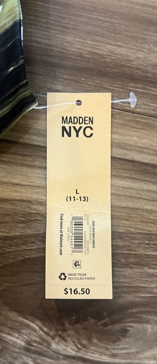 Madden NYC Olive Branch Side Ruched Dress Size L (11-13) 3