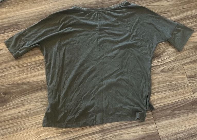 Old Navy Olive Green Embroidered Short Sleeve Top Size S/P 3