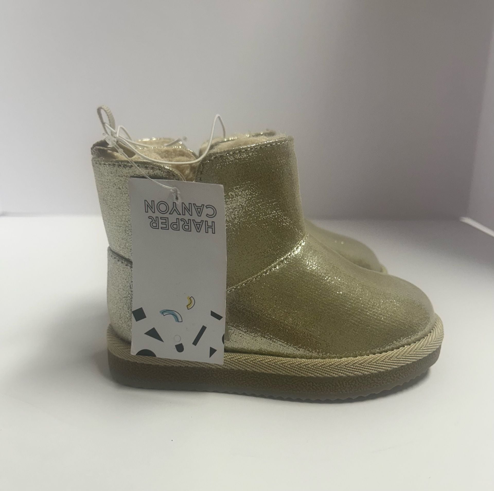 Harper Canyon Toddler Girls Silver Glitter Faux Fur Boots Sz 7 NEW 7