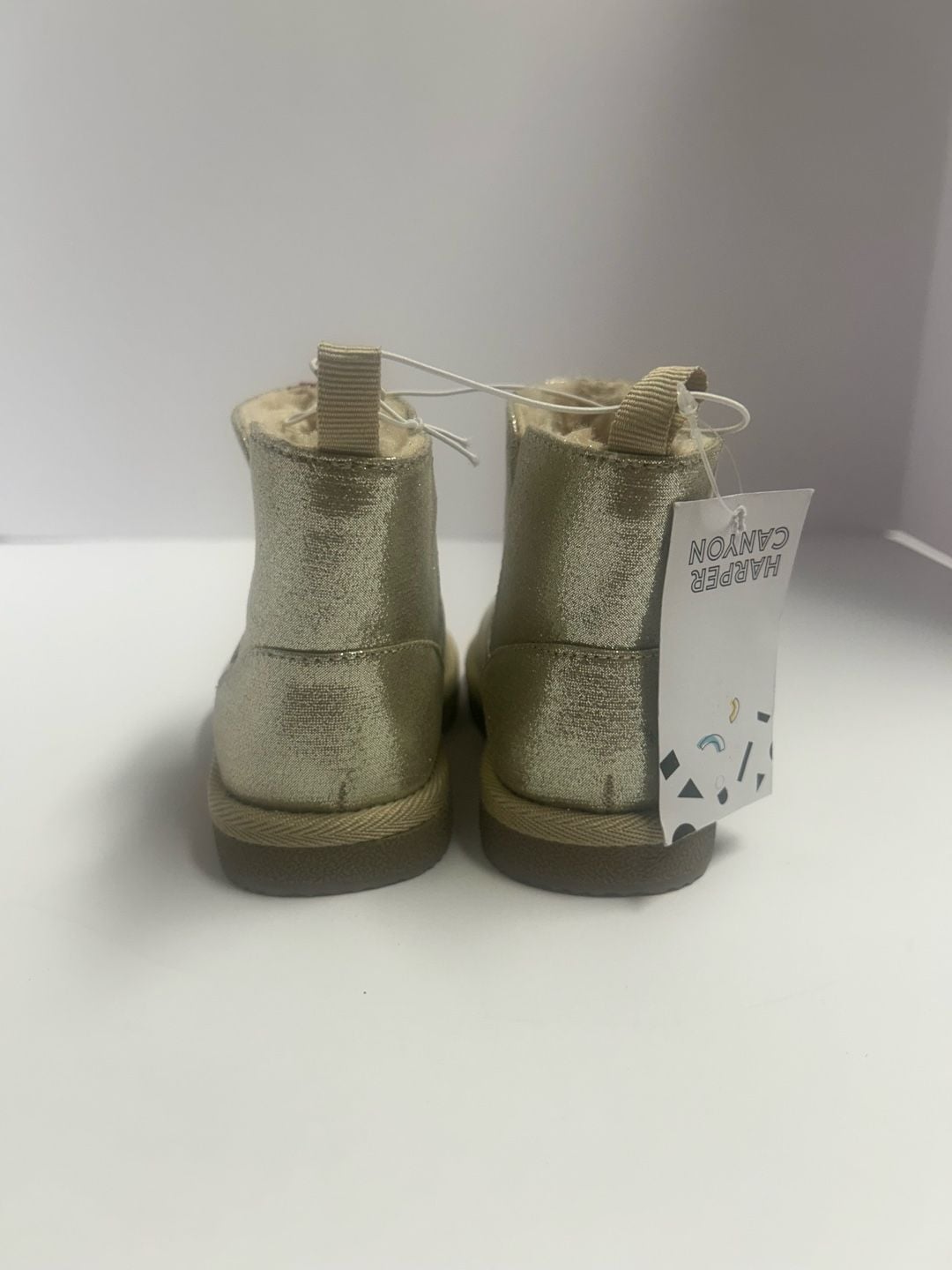 Harper Canyon Toddler Girls Silver Glitter Faux Fur Boots Sz 7 NEW 8