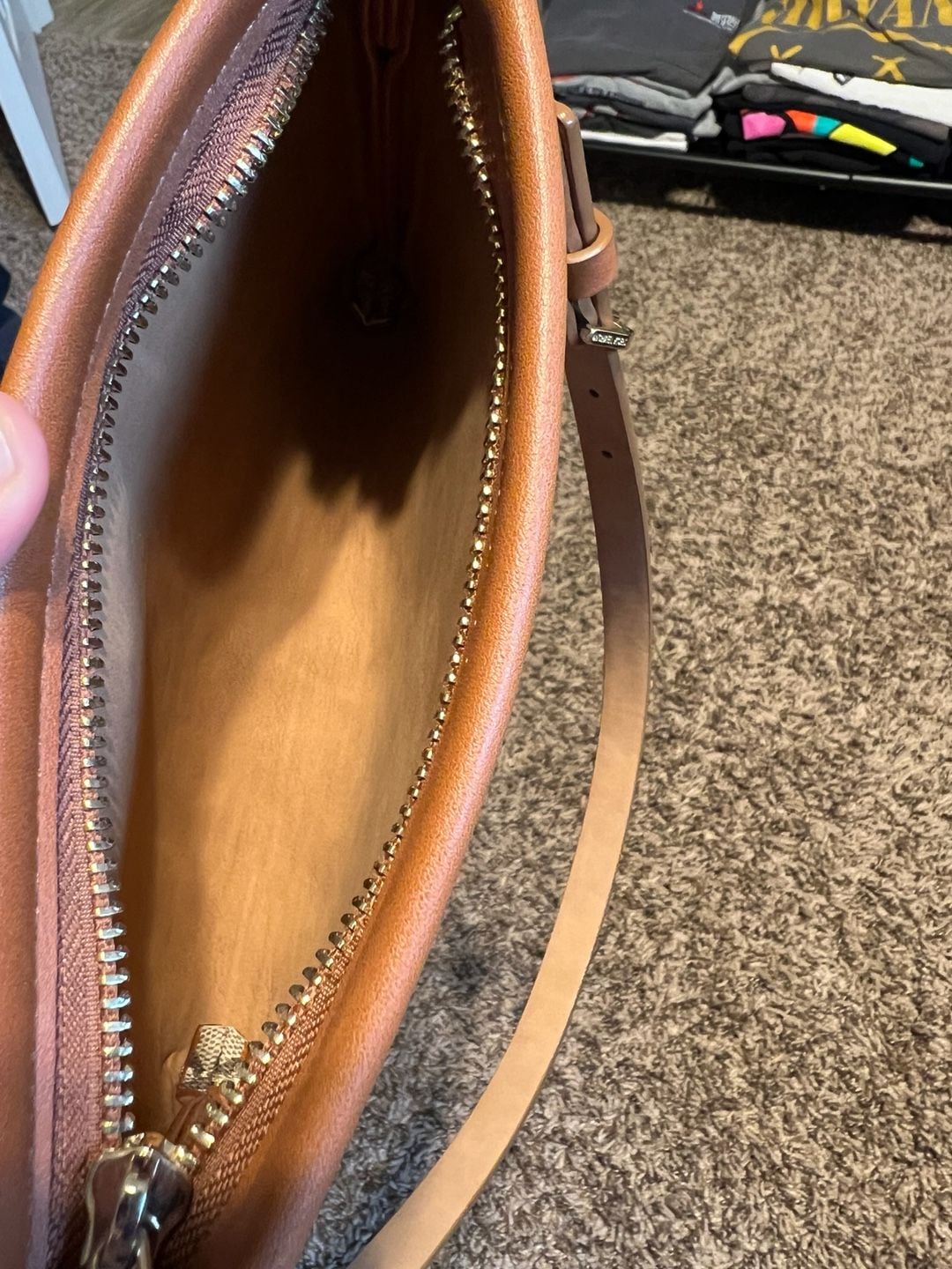 Michael Kors Signature Logo Belt Bag Fanny Pack Tan and Grey 7