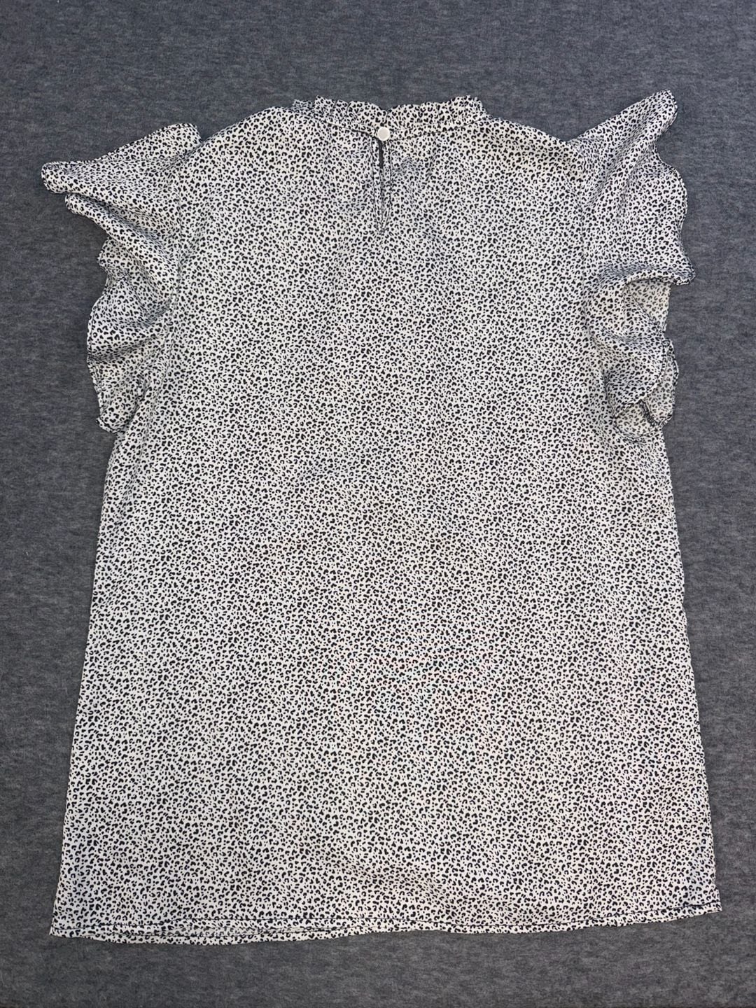 Philosophy Republic Clothing XS Leopard Print Ruffle Sleeve Mock Neck Top 6