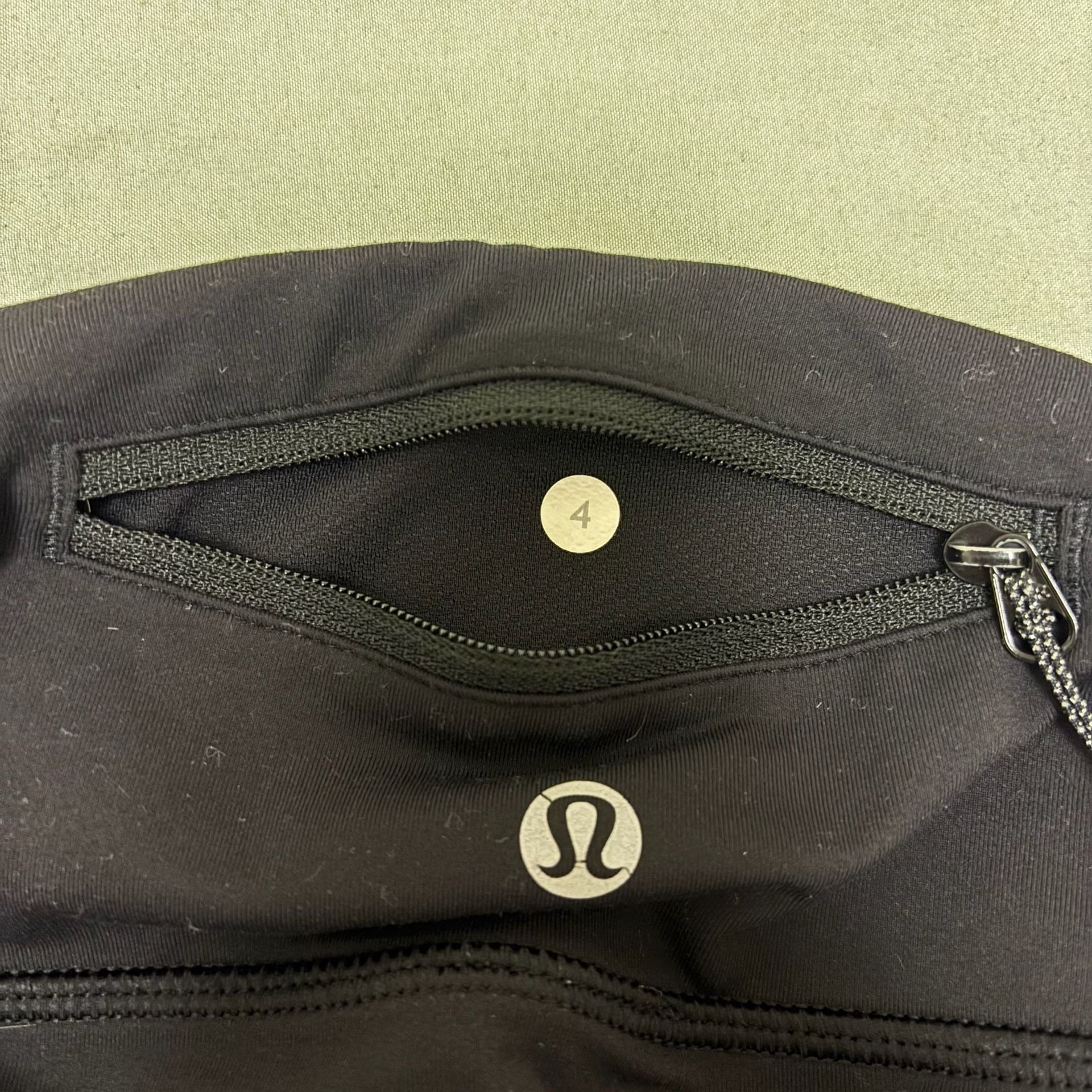 Lululemon Tight Stuff Tight Black Scalloped Hem Leggings Size 4 4