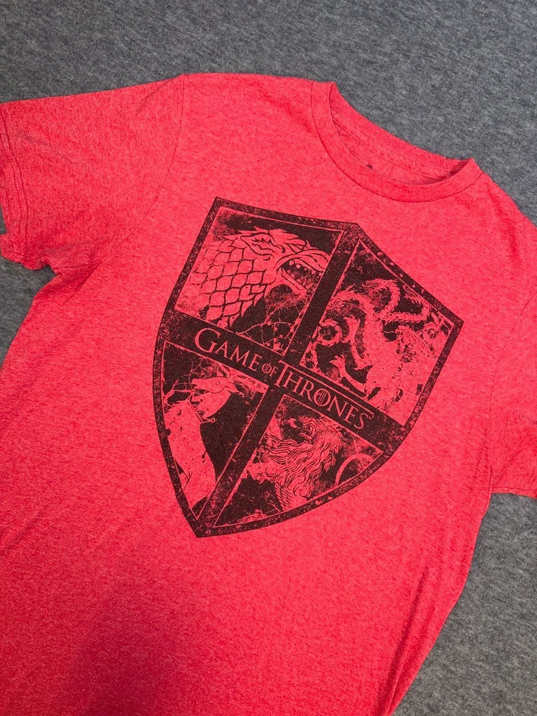 Game of Thrones House Sigil Shield Graphic T-Shirt Red Heather Size S 2