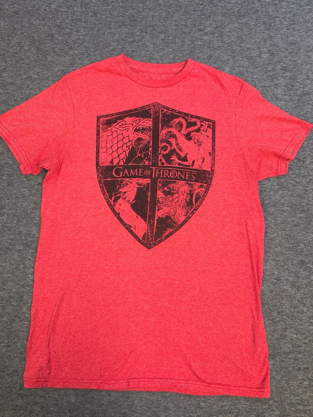 Game of Thrones House Sigil Shield Graphic T-Shirt Red Heather Size S 3