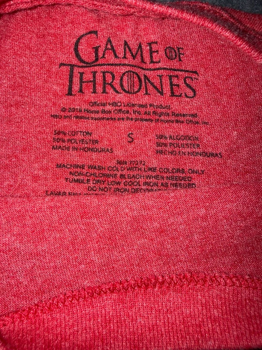 Game of Thrones House Sigil Shield Graphic T-Shirt Red Heather Size S 4