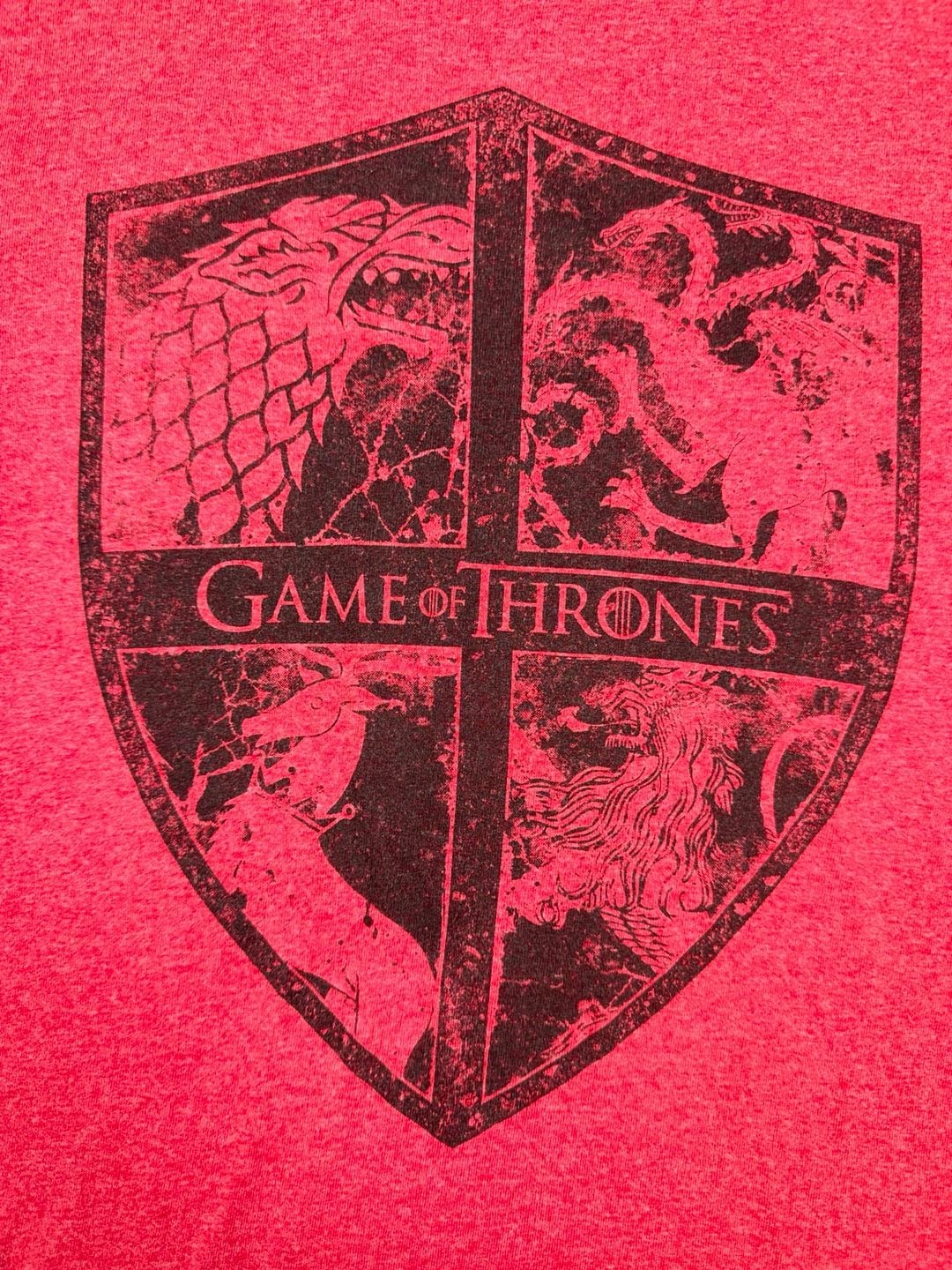 Game of Thrones House Sigil Shield Graphic T-Shirt Red Heather Size S 5