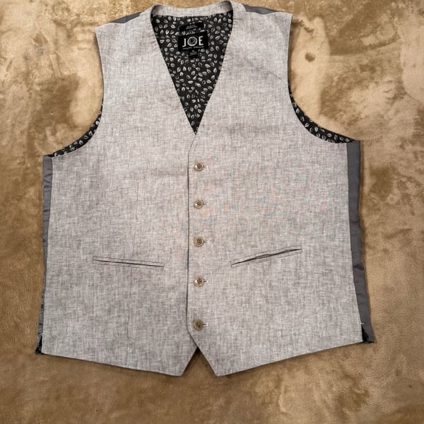 Joseph Abboud Slim Fit Linen Cotton Vest & Pants Set Medium 32x30 Altered Hem