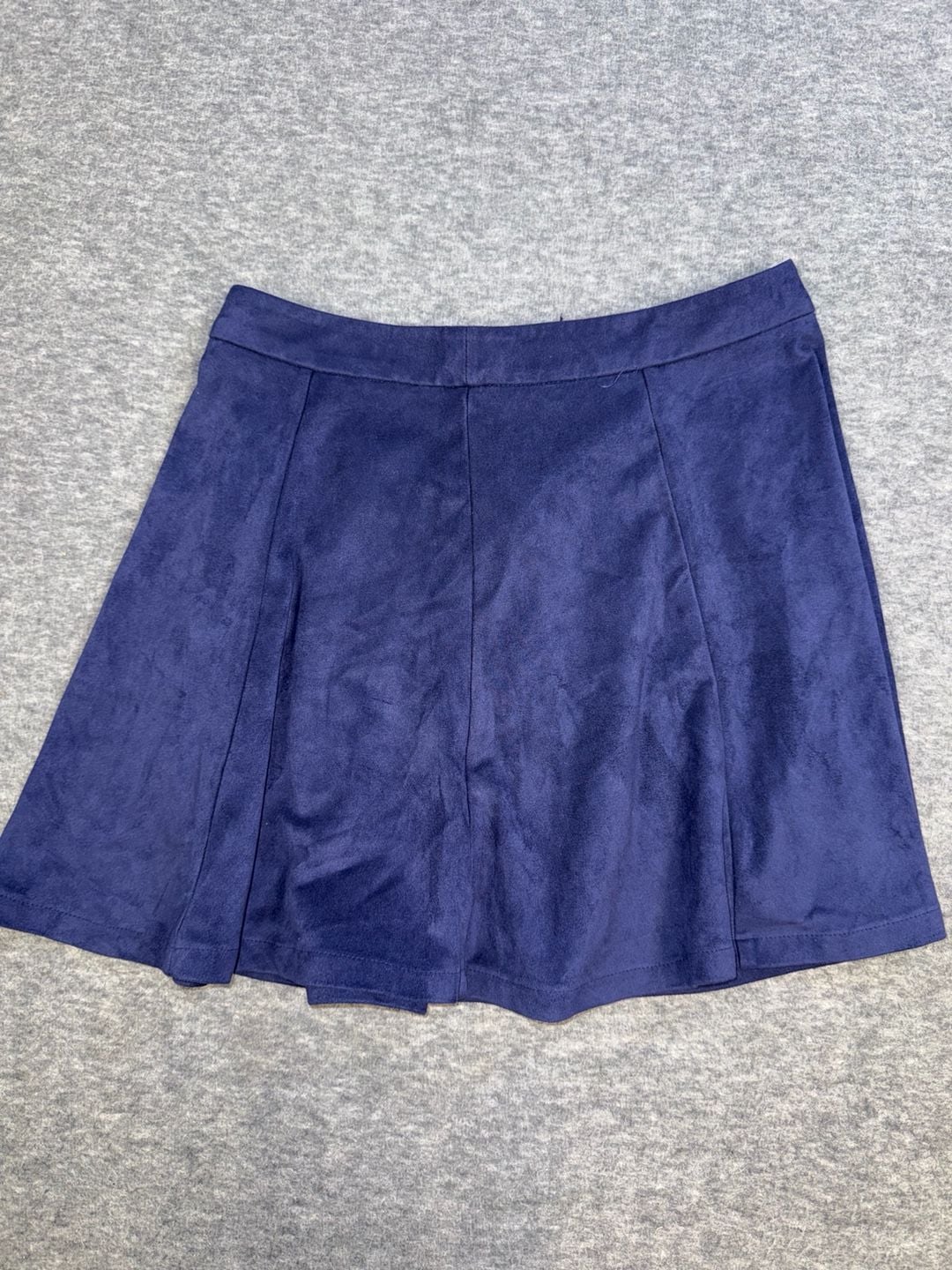 Forever 21 Navy Blue Faux Suede Skater Mini Skirt Size Small 2