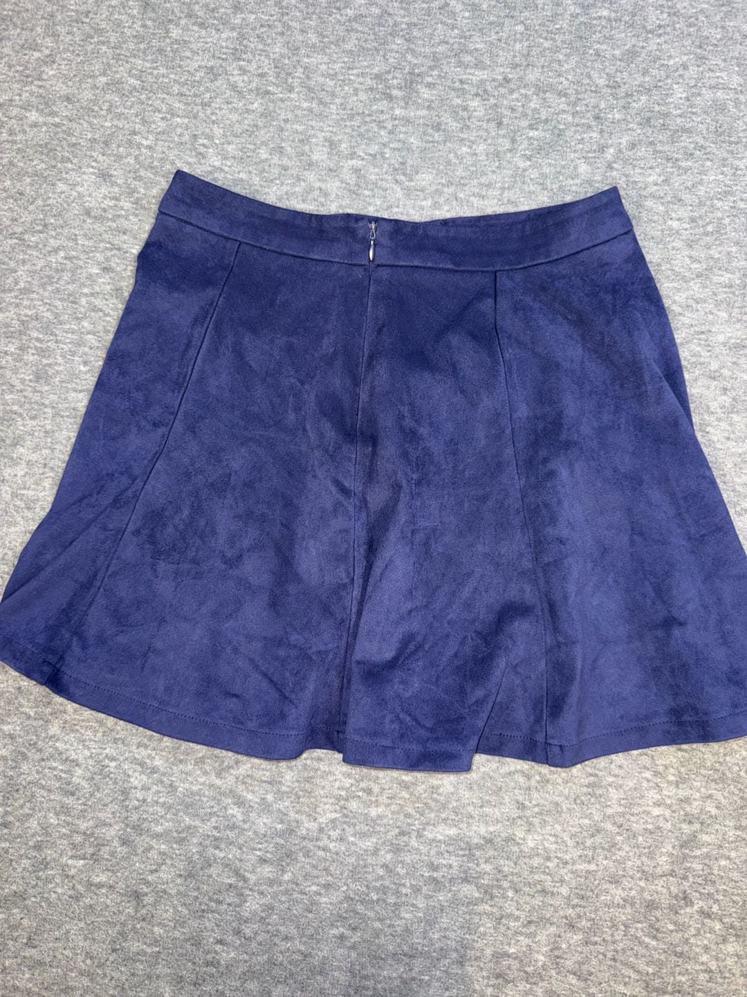 Forever 21 Navy Blue Faux Suede Skater Mini Skirt Size Small 6