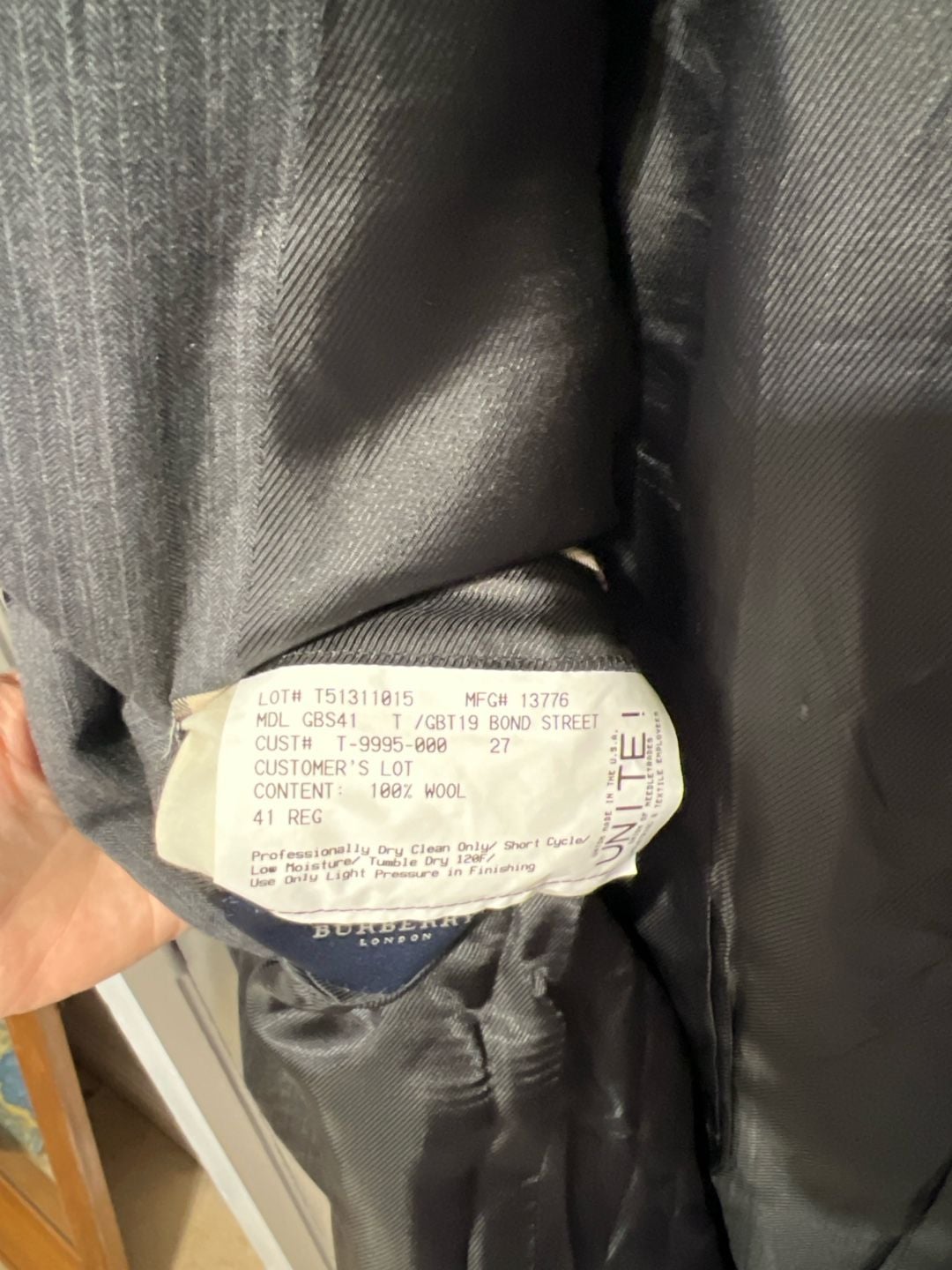 Burberry London Bond Street Grey 100% Wool 3-Button Blazer Jacket Size 41 Reg 4