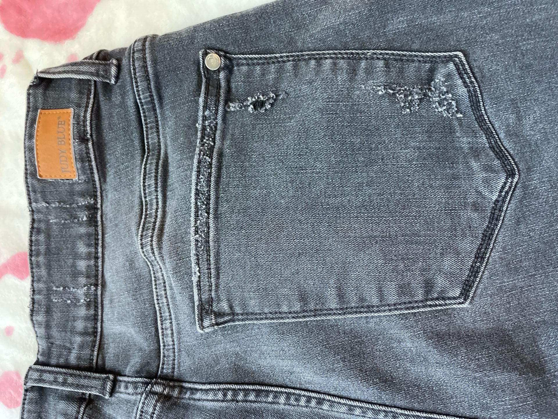 Judy Blue Plaid Patch Punk Rock Distressed Skinny Jeans Plus Size 14W 11