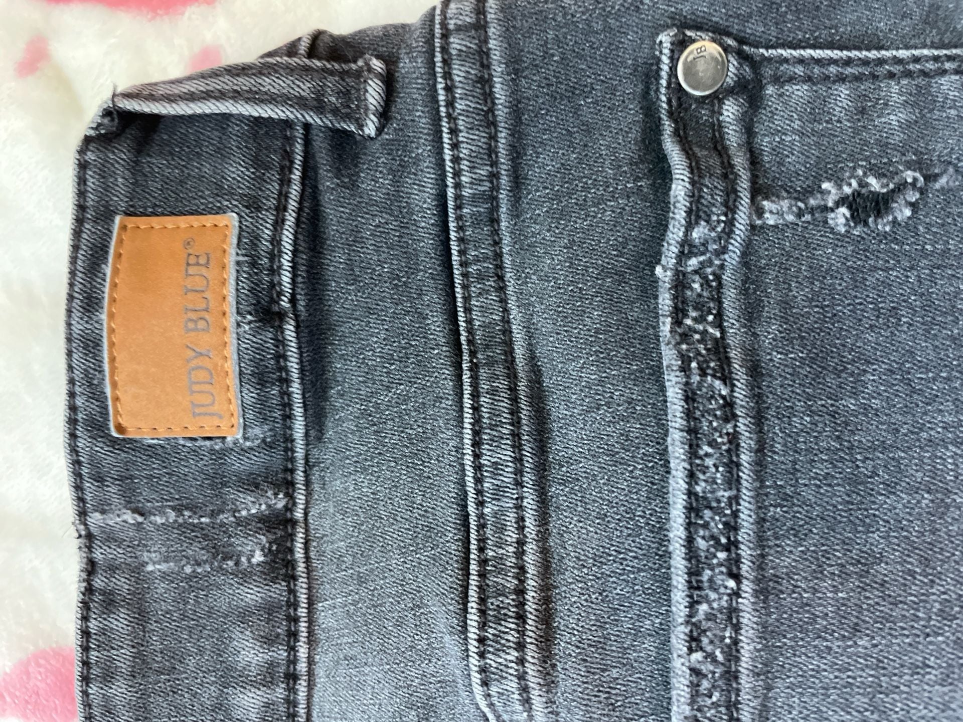 Judy Blue Plaid Patch Punk Rock Distressed Skinny Jeans Plus Size 14W 12