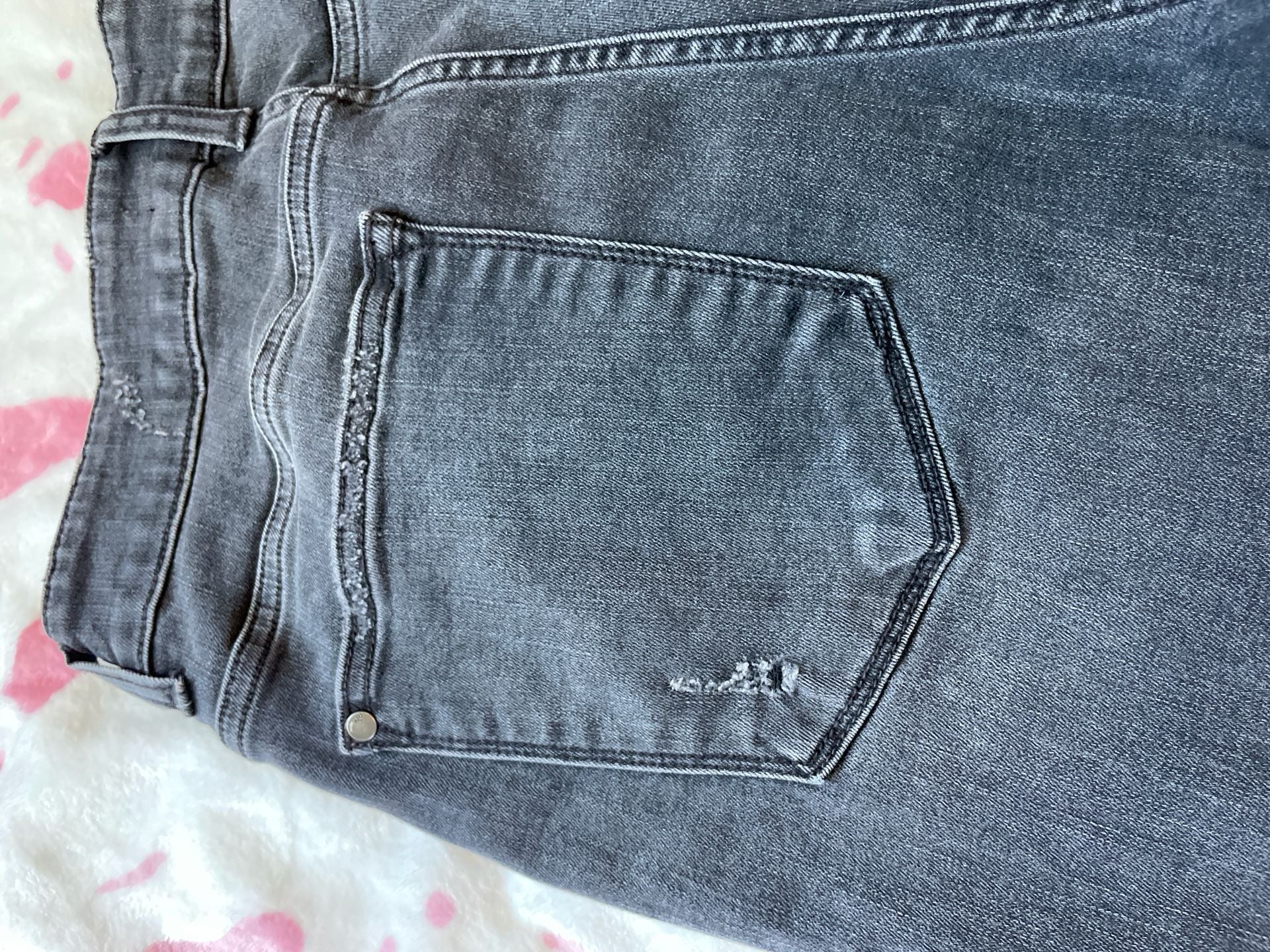 Judy Blue Plaid Patch Punk Rock Distressed Skinny Jeans Plus Size 14W 14