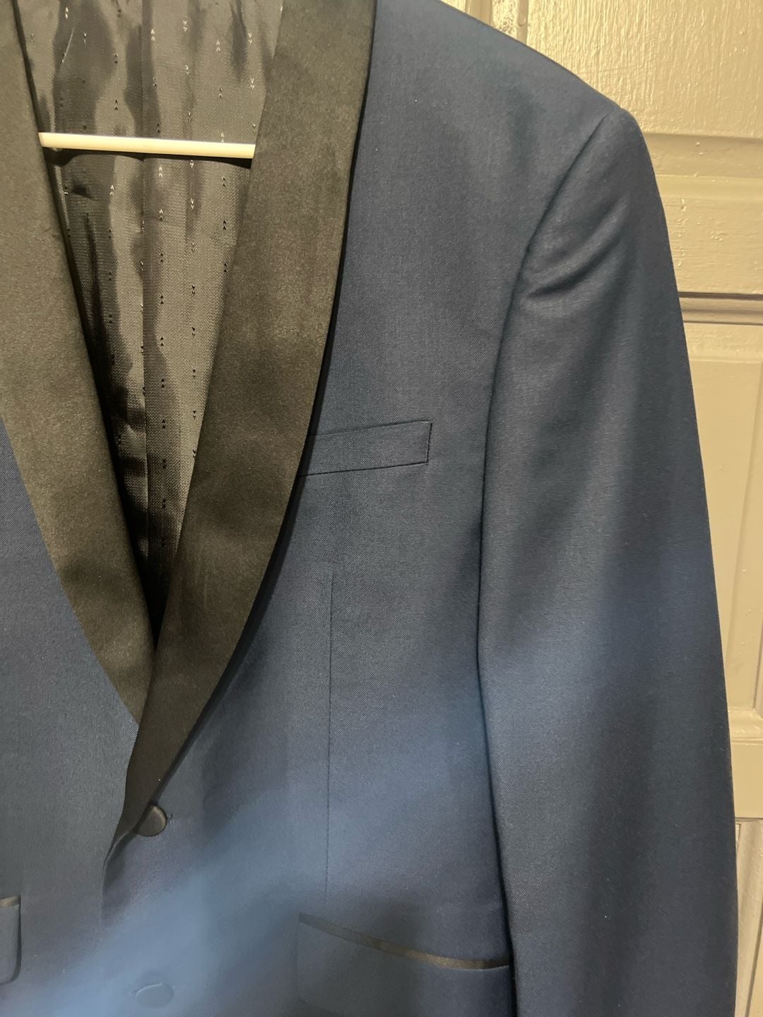 Profile Black Slim Fit Navy Blue Tuxedo Jacket with Shawl Lapel Size 38R 3