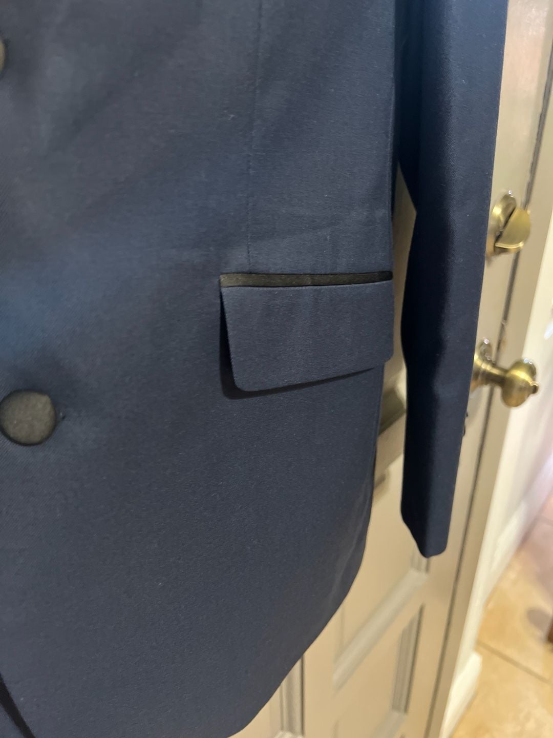 Profile Black Slim Fit Navy Blue Tuxedo Jacket with Shawl Lapel Size 38R 5
