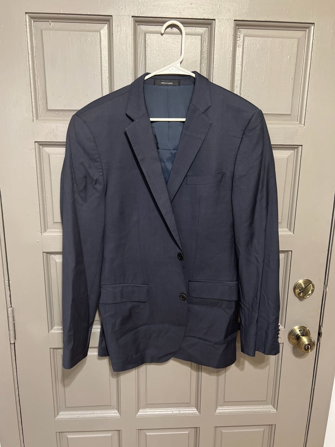 Hugo Boss The Jam75/Sharp3 Navy Blue Guabello Super 130's Wool Blazer 40R 1