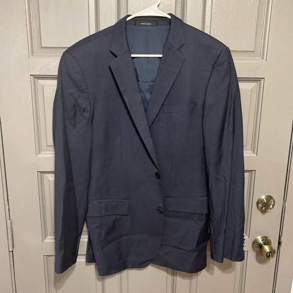 Hugo Boss The Jam75/Sharp3 Navy Blue Guabello Super 130's Wool Blazer 40R