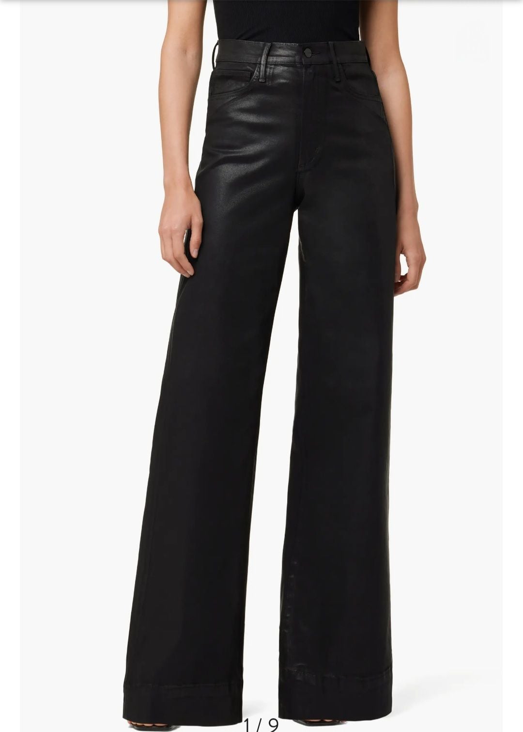 Joe's Jeans The Mia Coated High Waist Wide Leg Jeans,Size 29,Black 2