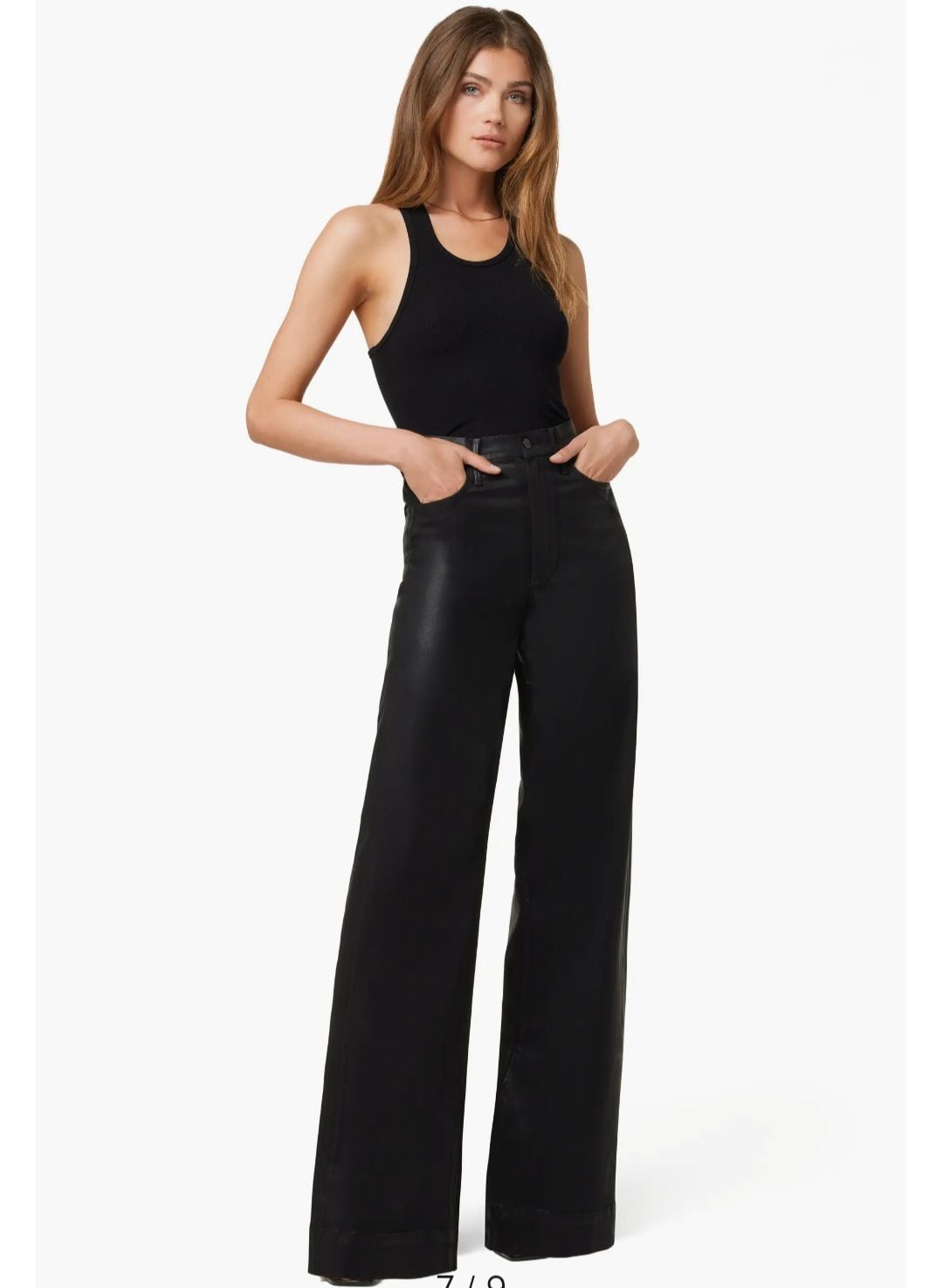Joe's Jeans The Mia Coated High Waist Wide Leg Jeans,Size 29,Black 5