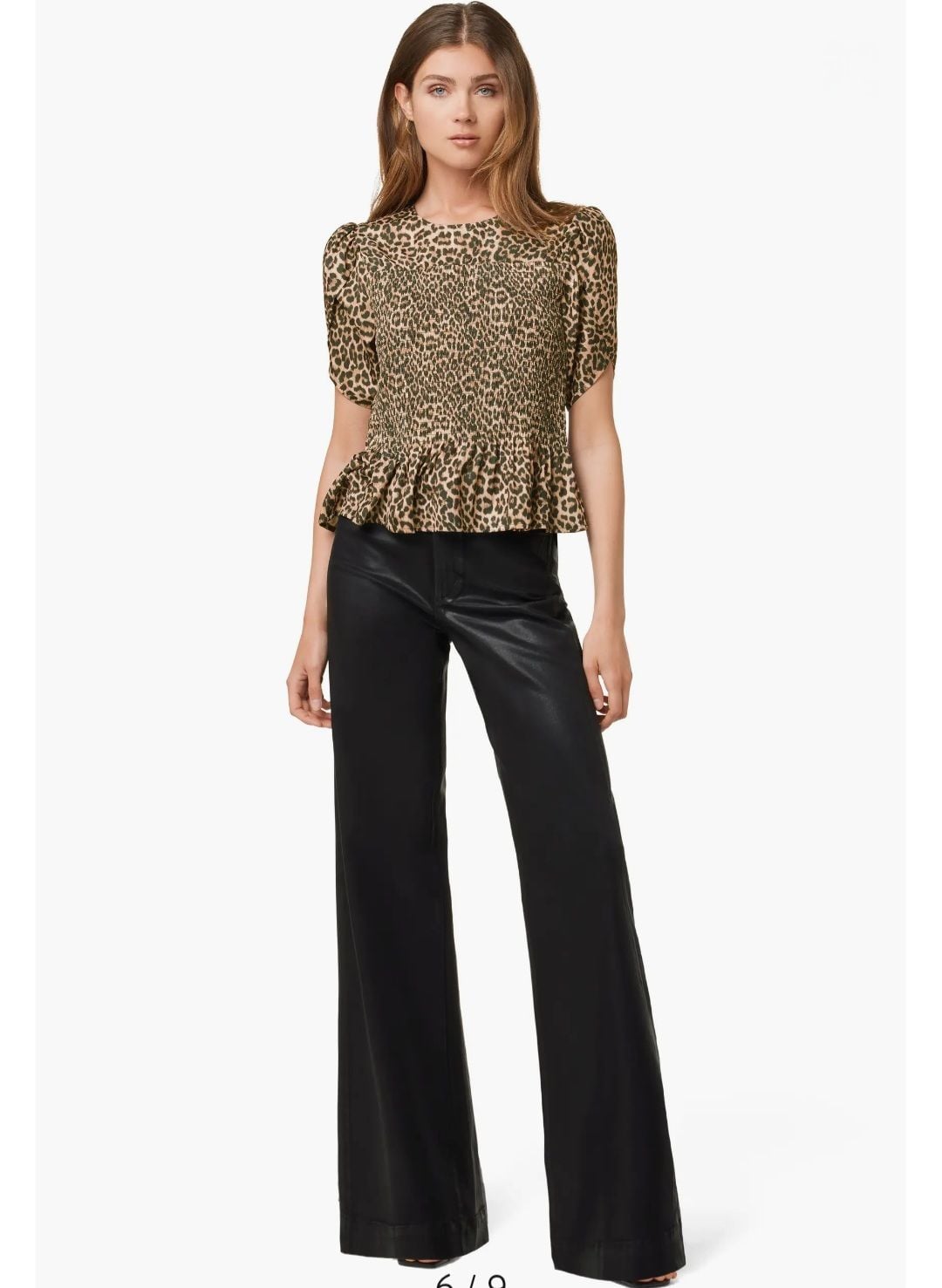 Joe's Jeans The Mia Coated High Waist Wide Leg Jeans,Size 29,Black 7