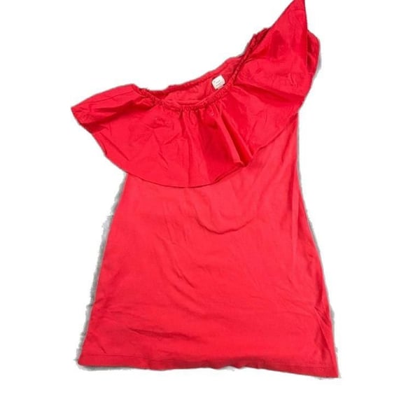 A New Day Red One-Shoulder Ruffle Top Size S