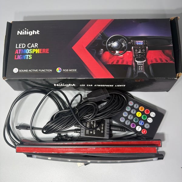 Nilight LED Car Atmosphere Lights RGB Sound Active Function with Remote Control