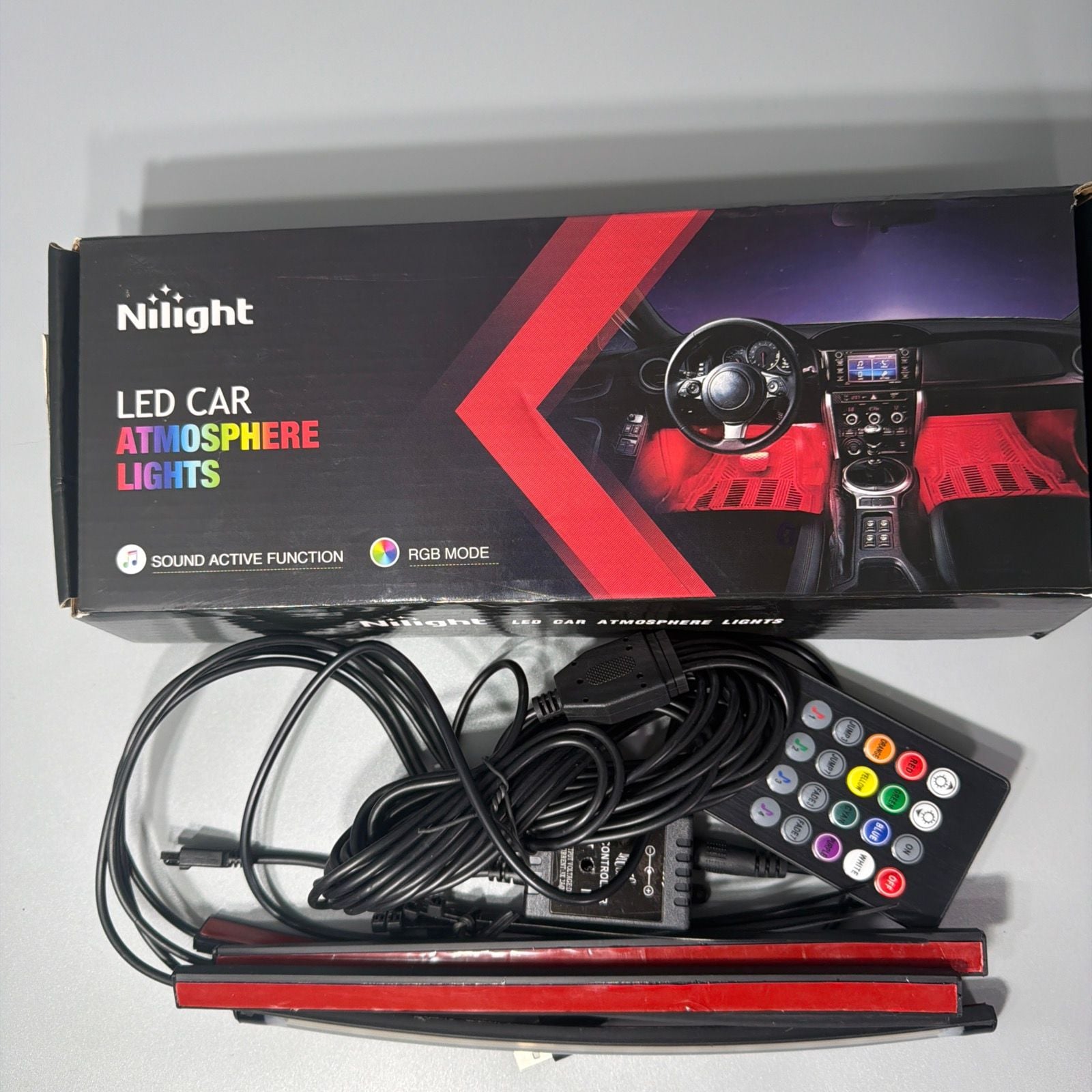 Nilight LED Car Atmosphere Lights RGB Sound Active Function with Remote Control 2