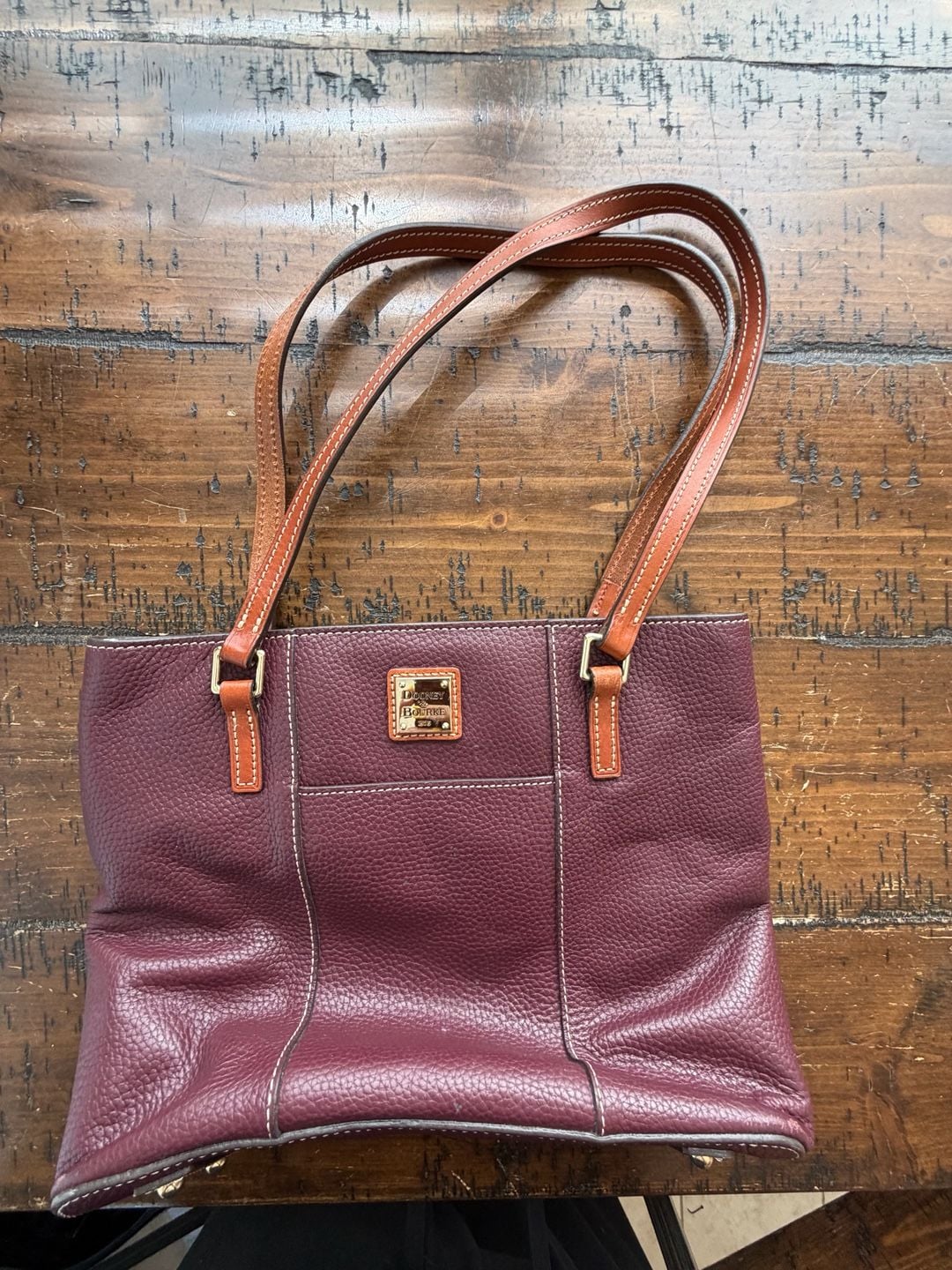 Dooney & Bourke Pebble Grain Small Lexington Shopper Tote Bag, Plum/Burgundy 2