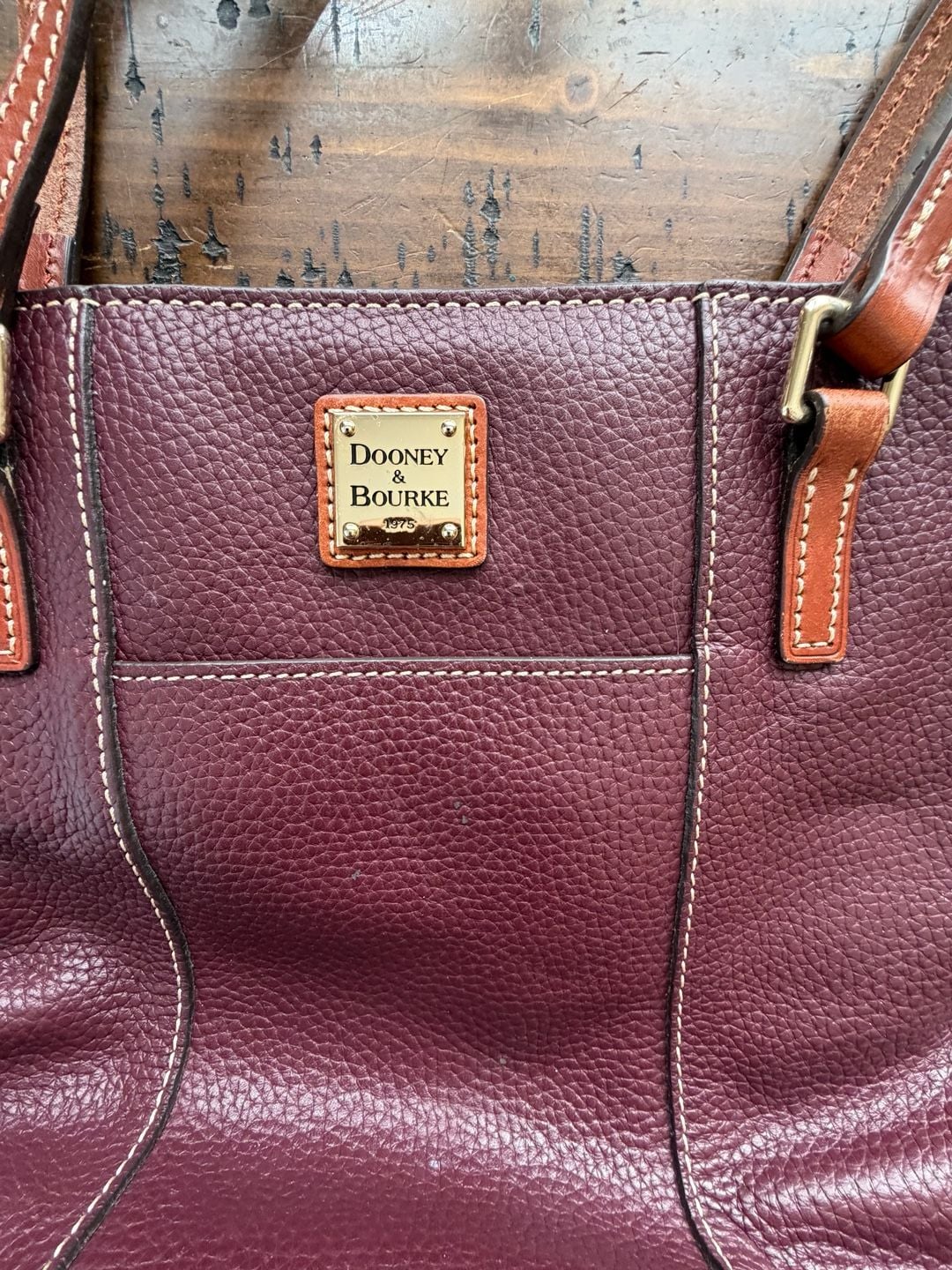 Dooney & Bourke Pebble Grain Small Lexington Shopper Tote Bag, Plum/Burgundy 3