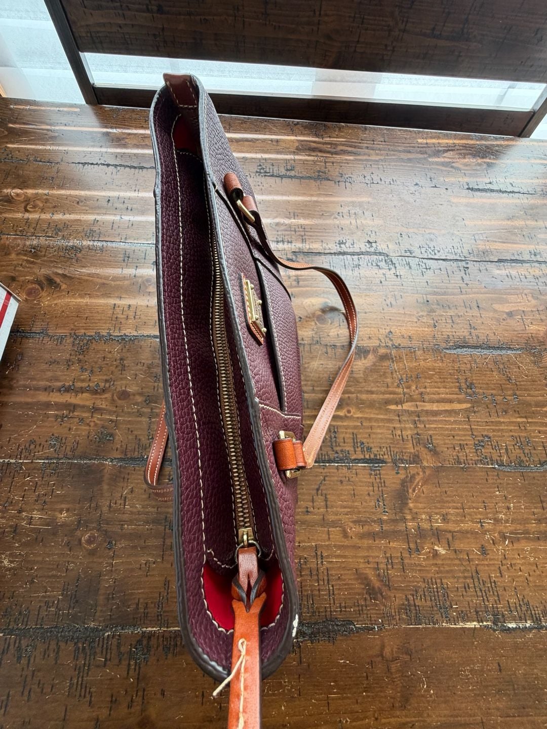 Dooney & Bourke Pebble Grain Small Lexington Shopper Tote Bag, Plum/Burgundy 7