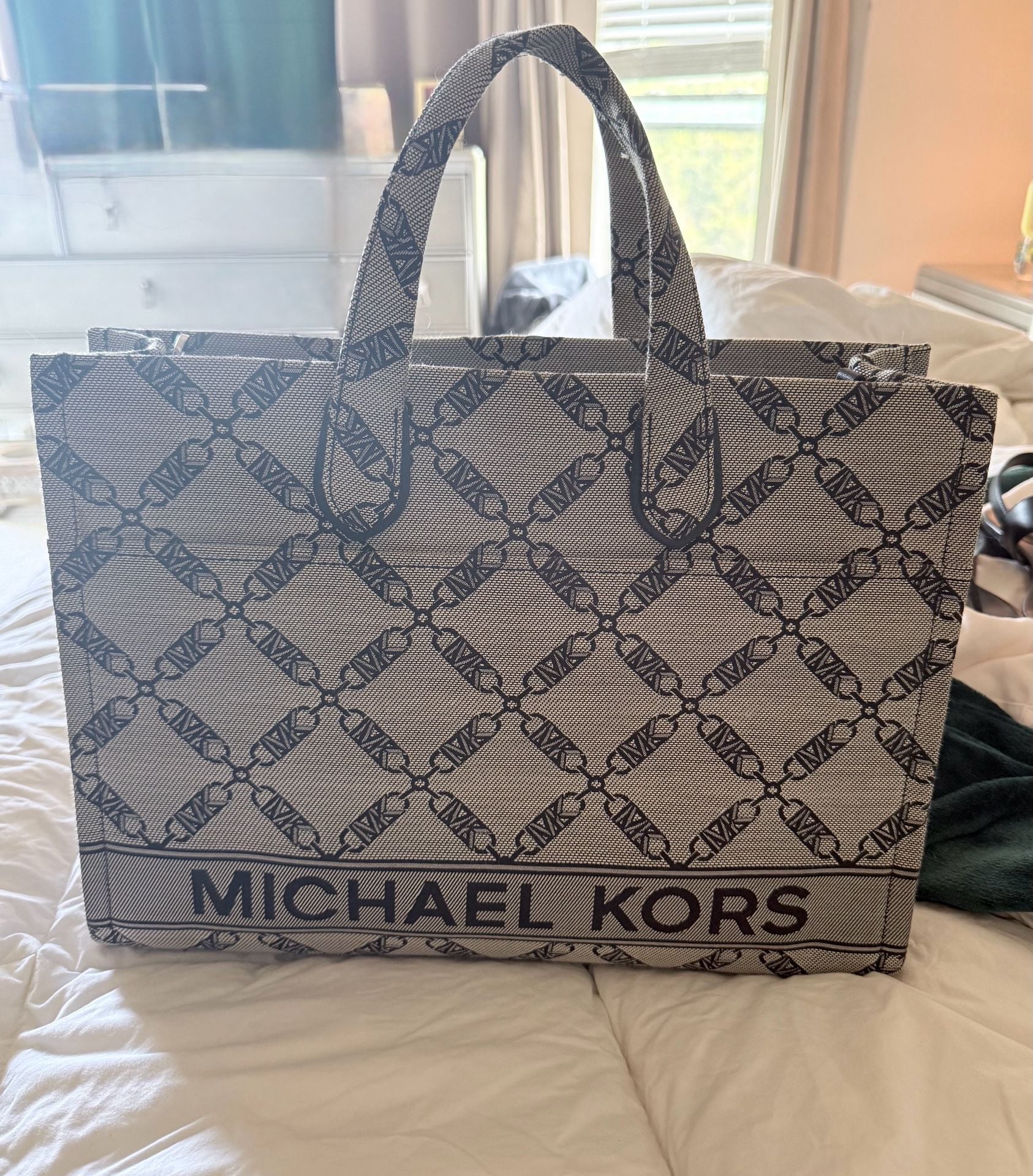 Michael Kors Mirella Large Logo Jacquard Tote Bag 1