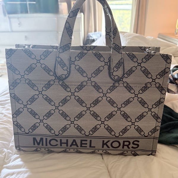 Michael Kors Mirella Large Logo Jacquard Tote Bag