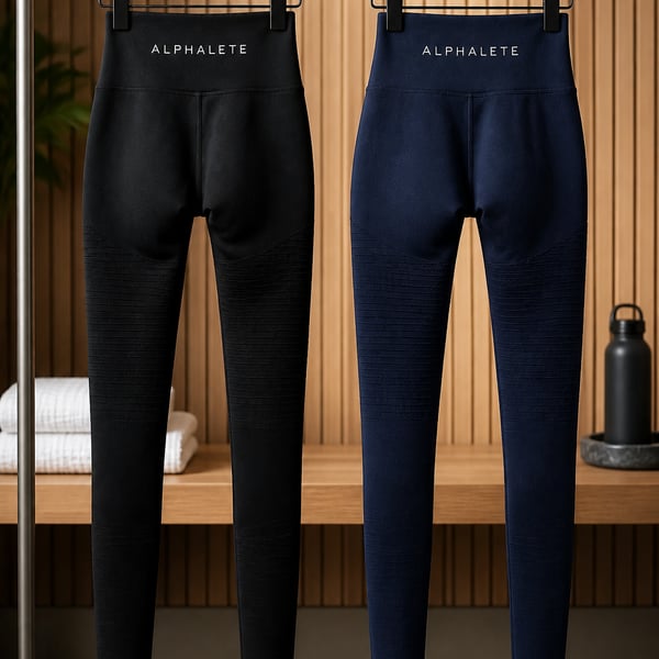 Alphalete Revival Leggings Size XS Black and Navy Blue Set of 2