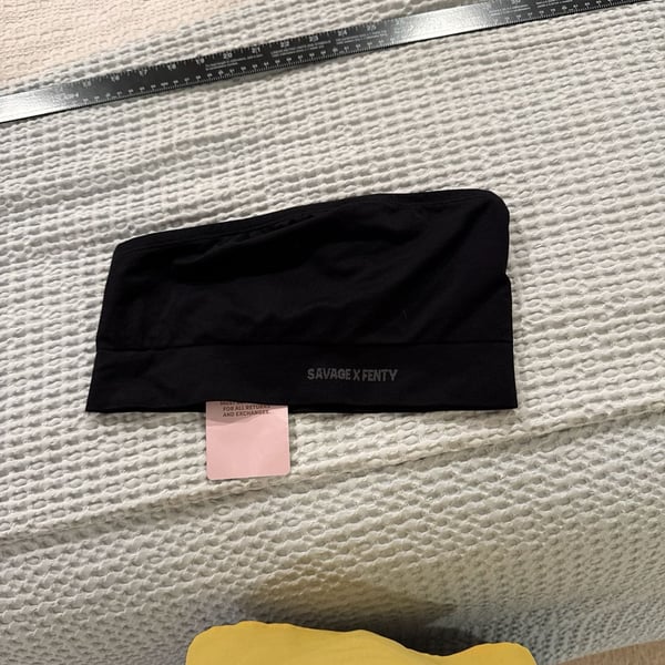 Savage X Fenty Black Logo Band Bandeau Bra Size Large