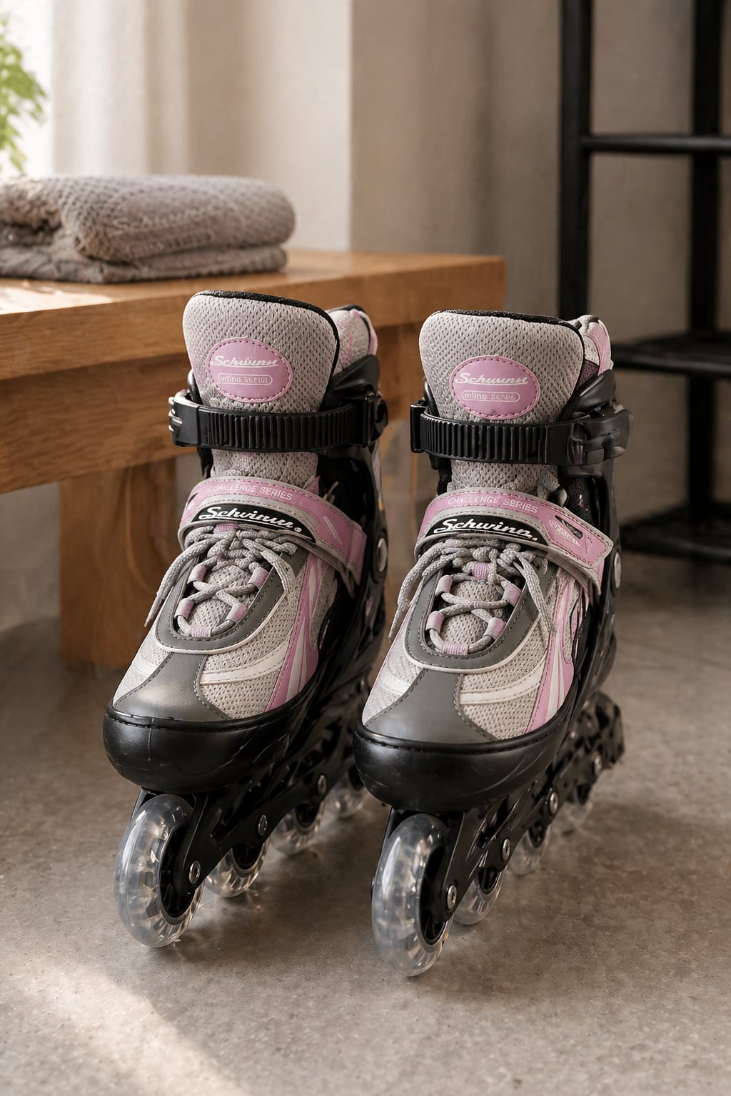 Schwinn Challenge Series Adjustable Inline Skates, Pink/Grey 2