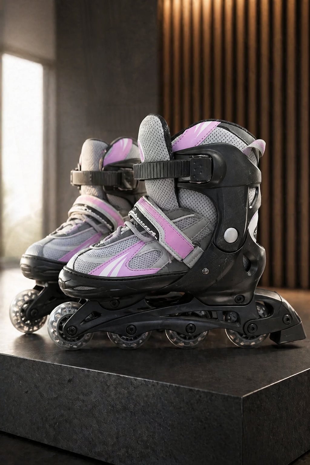 Schwinn Challenge Series Adjustable Inline Skates, Pink/Grey 5