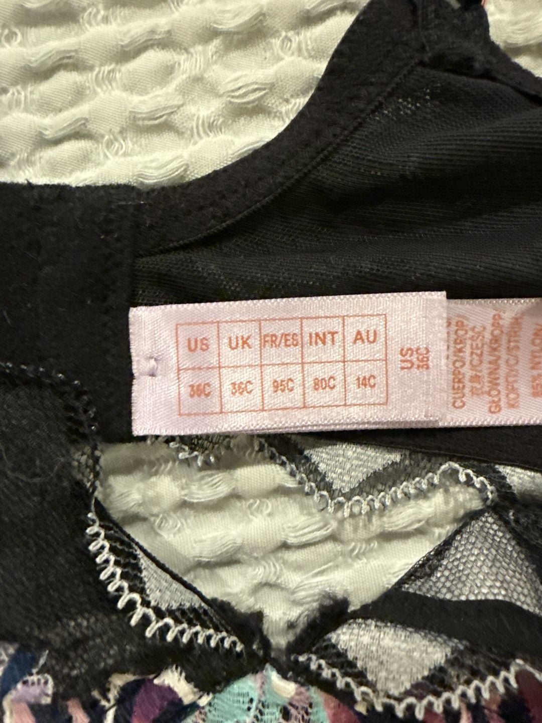 Savage X Fenty Floral Embroidered Unlined Underwire Bra Size 36C 2