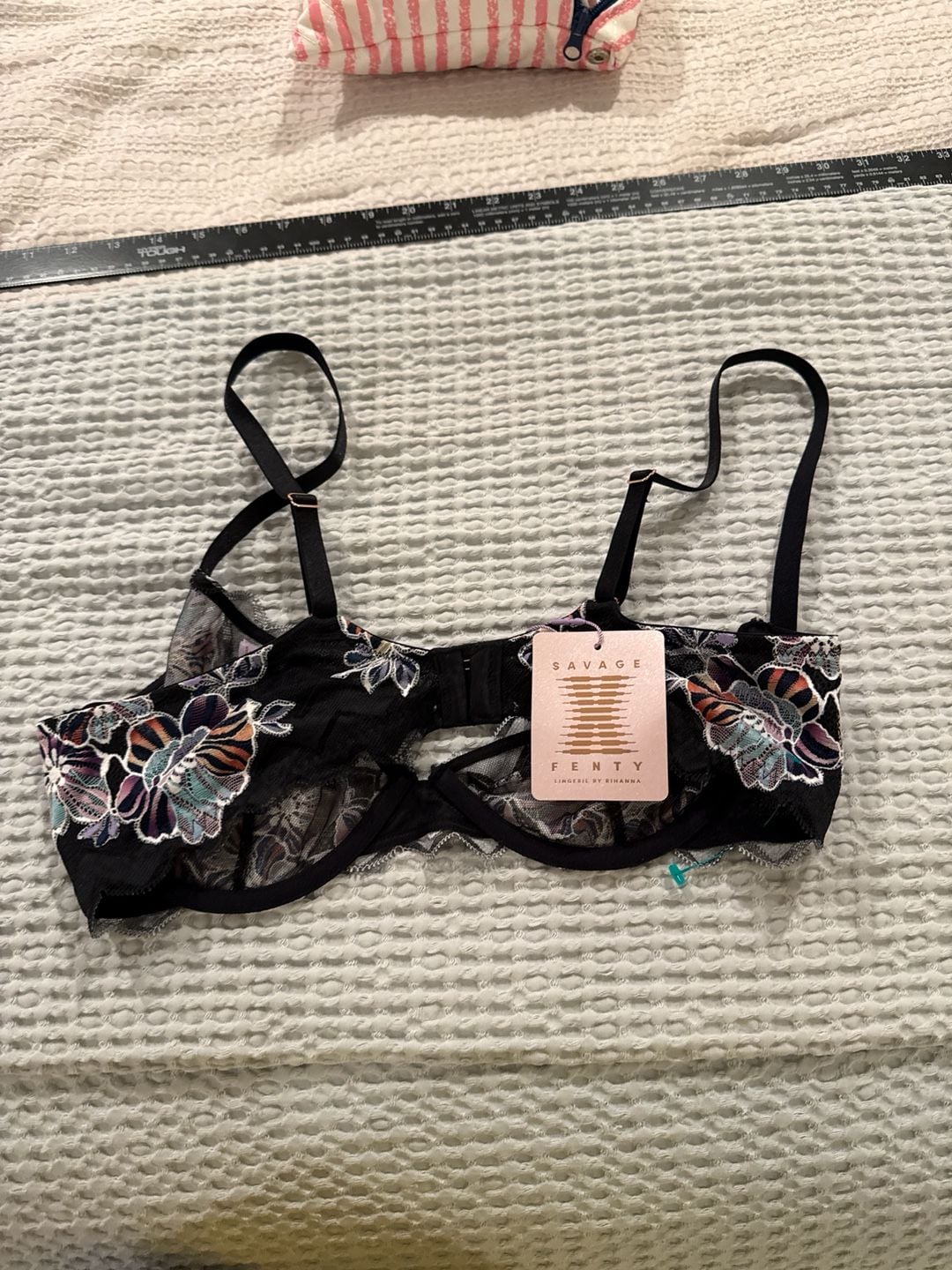 Savage X Fenty Floral Embroidered Unlined Underwire Bra Size 36C 5