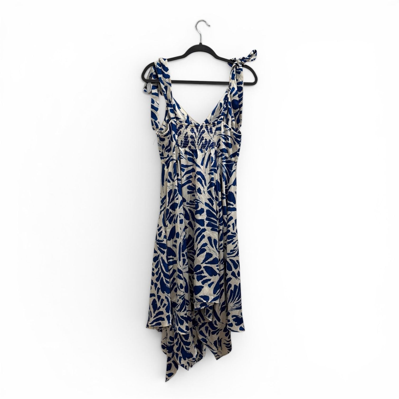 Alexis for Target Blue Floral Tie-Strap Asymmetrical Hem Dress Size M 6