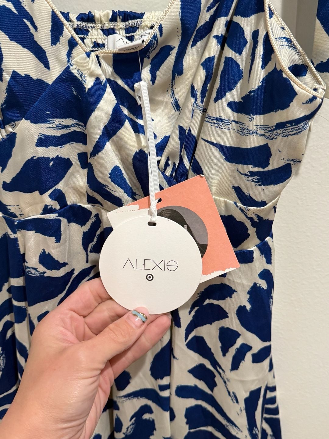 Alexis for Target Blue Floral Tie-Strap Asymmetrical Hem Dress Size M 11
