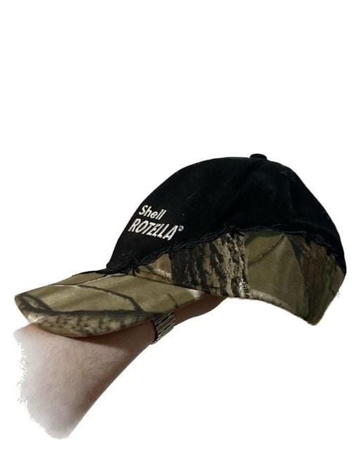 Shell Rotella Black and Reaper Camo Barbed Wire Stitch Adjustable Strapback Hat 3