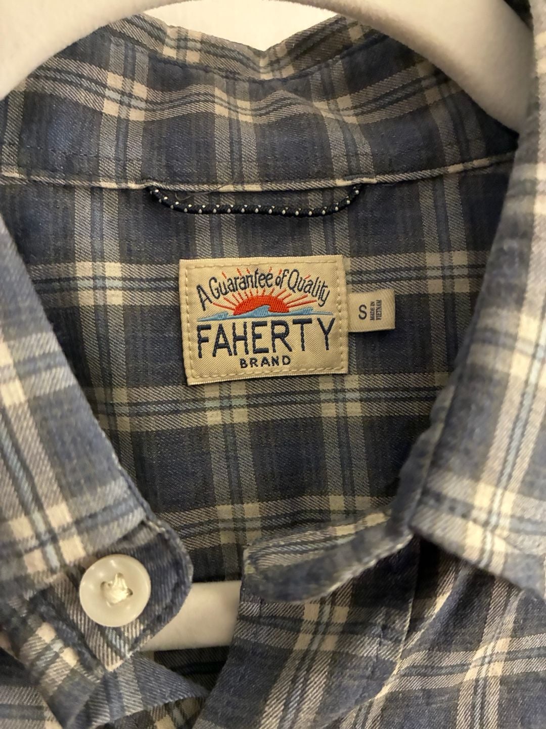 Faherty Movement Plaid Long Sleeve Button Down Shirt Size S 3
